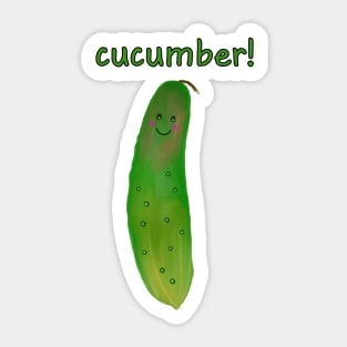 Cucumber With Face Sticker